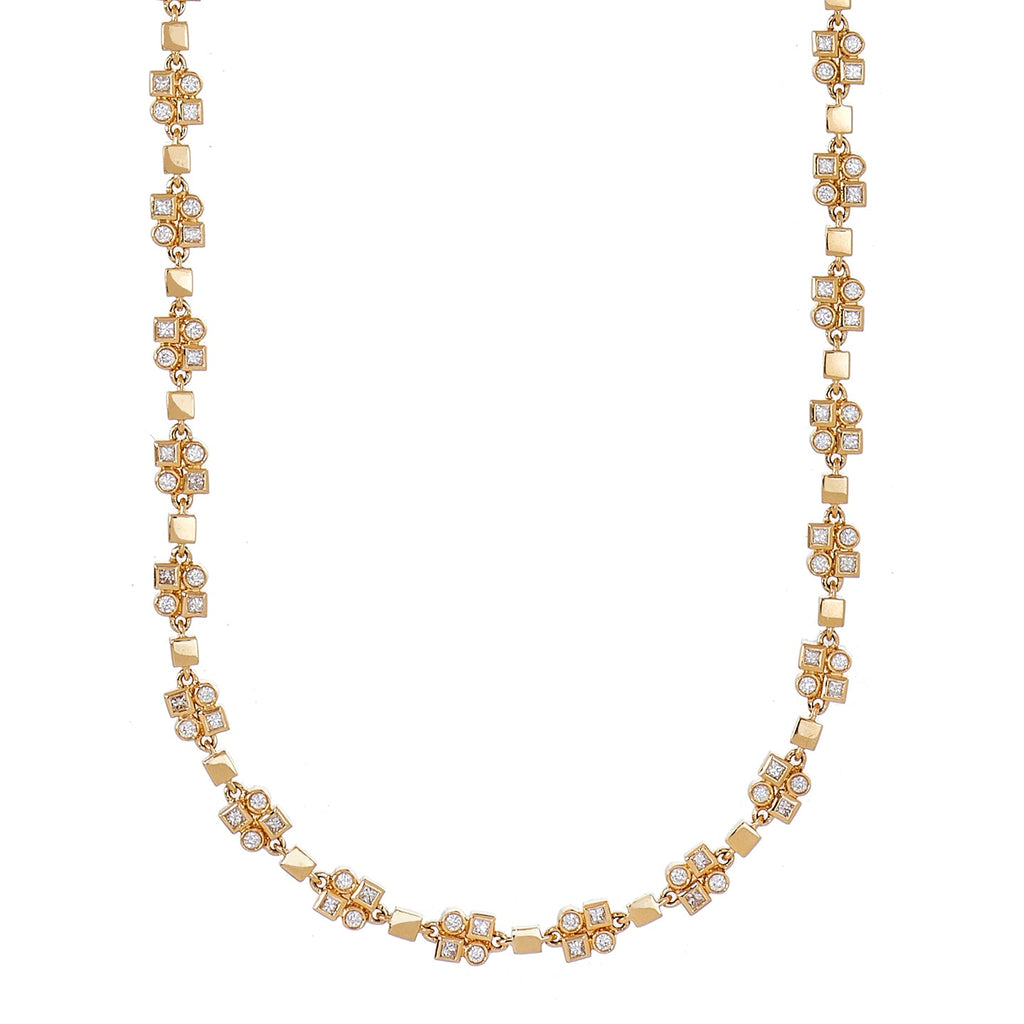 Kate White Diamond Necklace in Yellow Gold