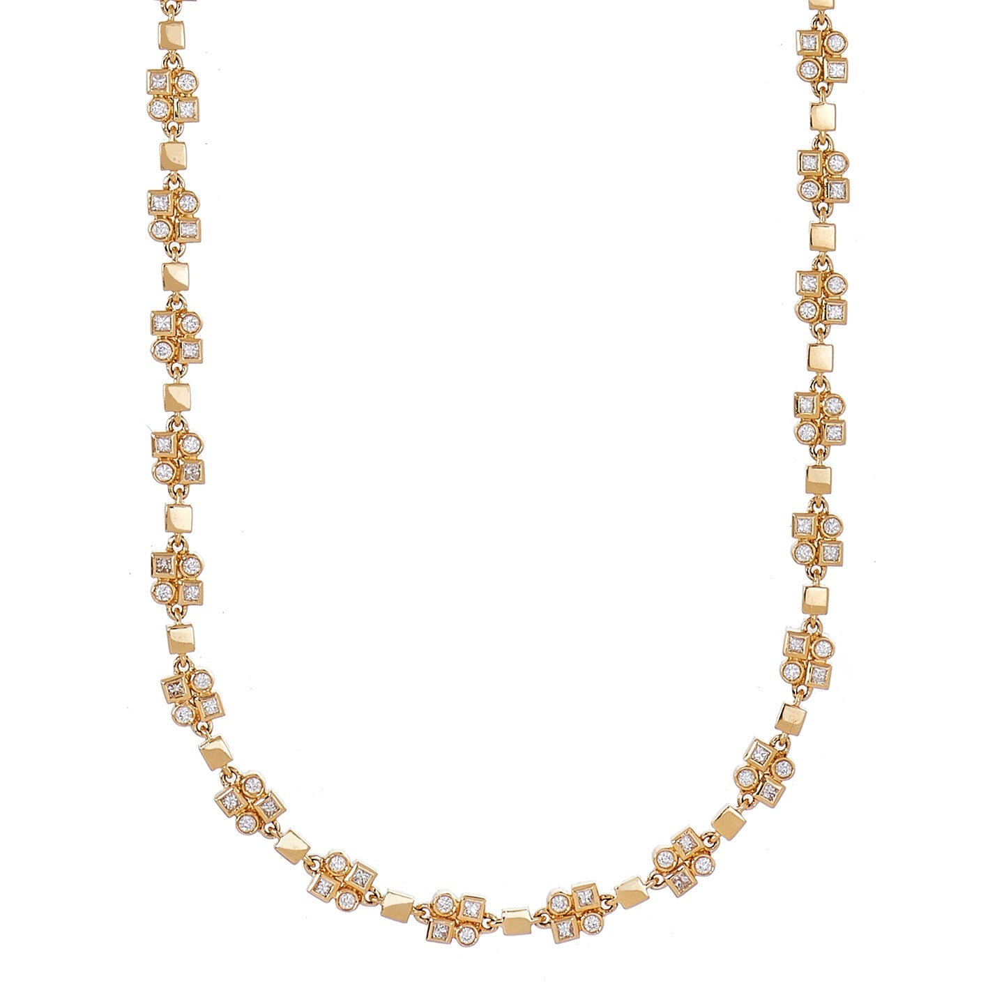 Kate White Diamond Necklace in Yellow Gold