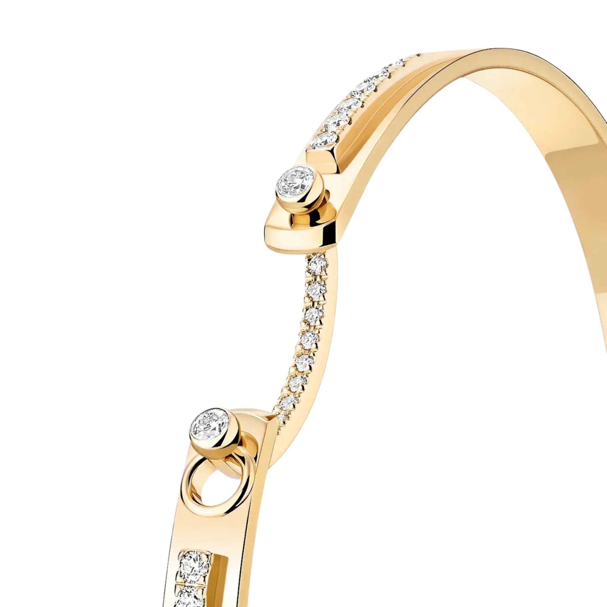 Tuxedo Mood Bangle in Yellow Gold