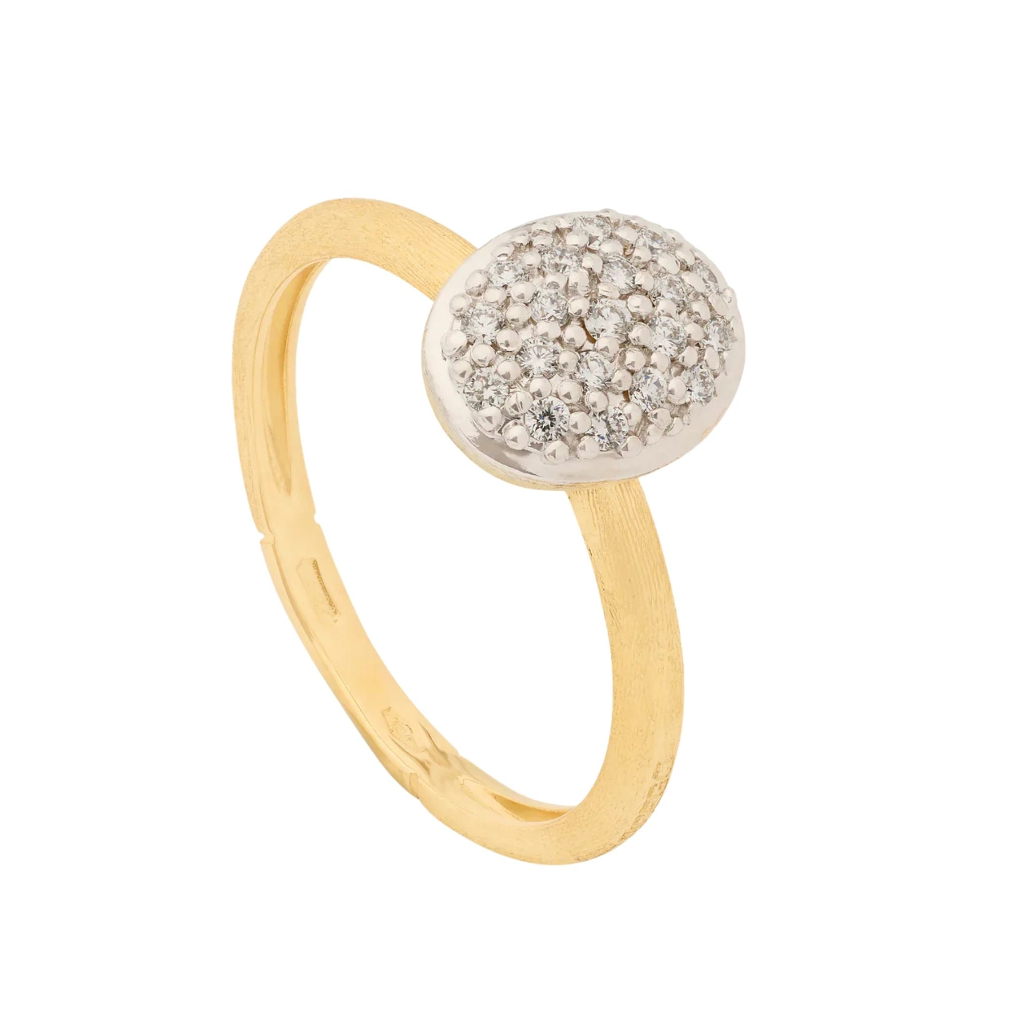 Siviglia Diamond Pavé Ring in Yellow Gold and White Gold