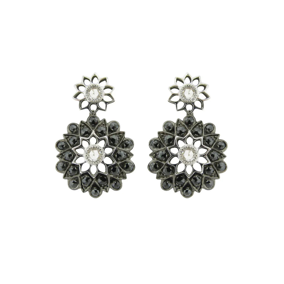 Plume Black Diamond Drop Earrings