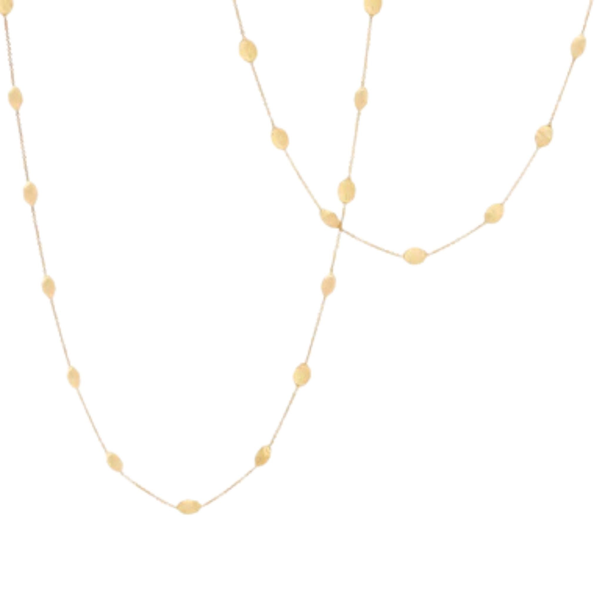 Siviglia Medium Bean Long Necklace in Yellow Gold