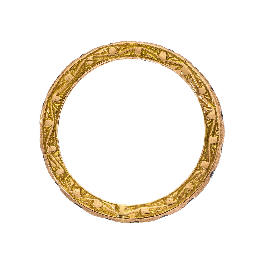 Dunes Narrow White Diamond Band in Yellow Gold
