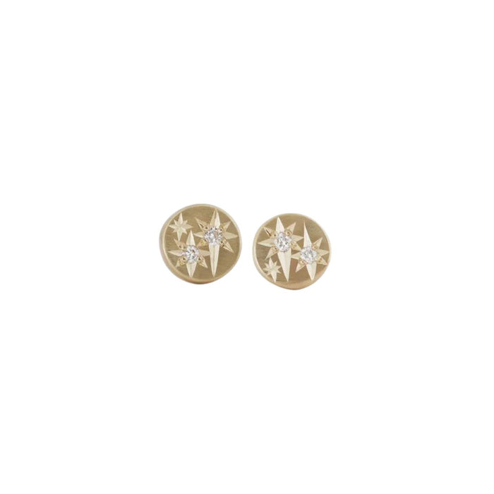 Cosmic Stud Earrings in Yellow Gold