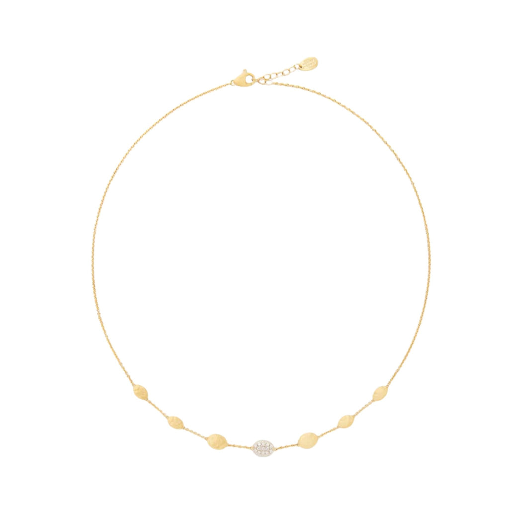 Siviglia Diamond Station Necklace in Yellow Gold and White Gold