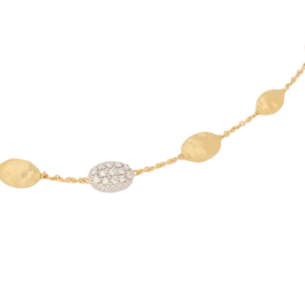 Siviglia Diamond Station Necklace in Yellow Gold and White Gold