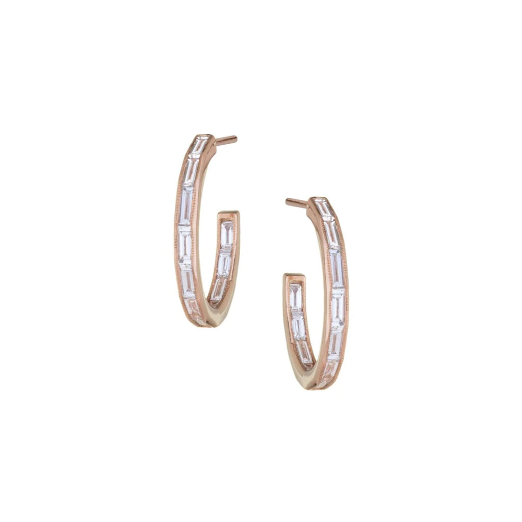 Silhouette White Diamond Hoops