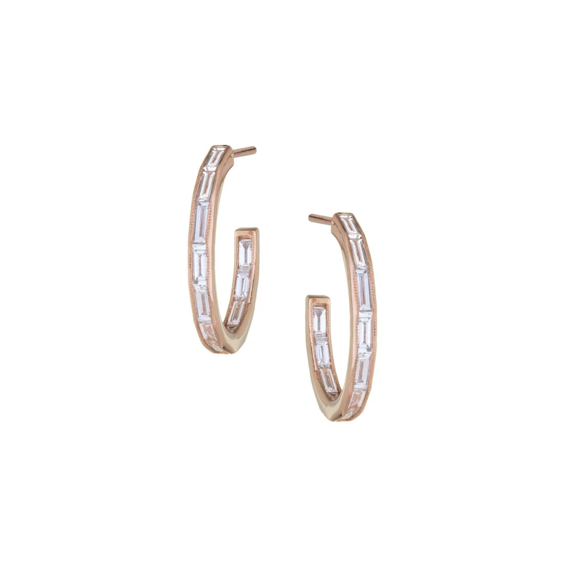 Silhouette White Diamond Hoops