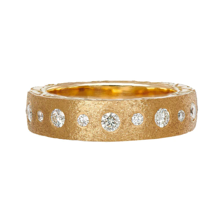 Modern Dunes Diamond Band in Yellow Gold