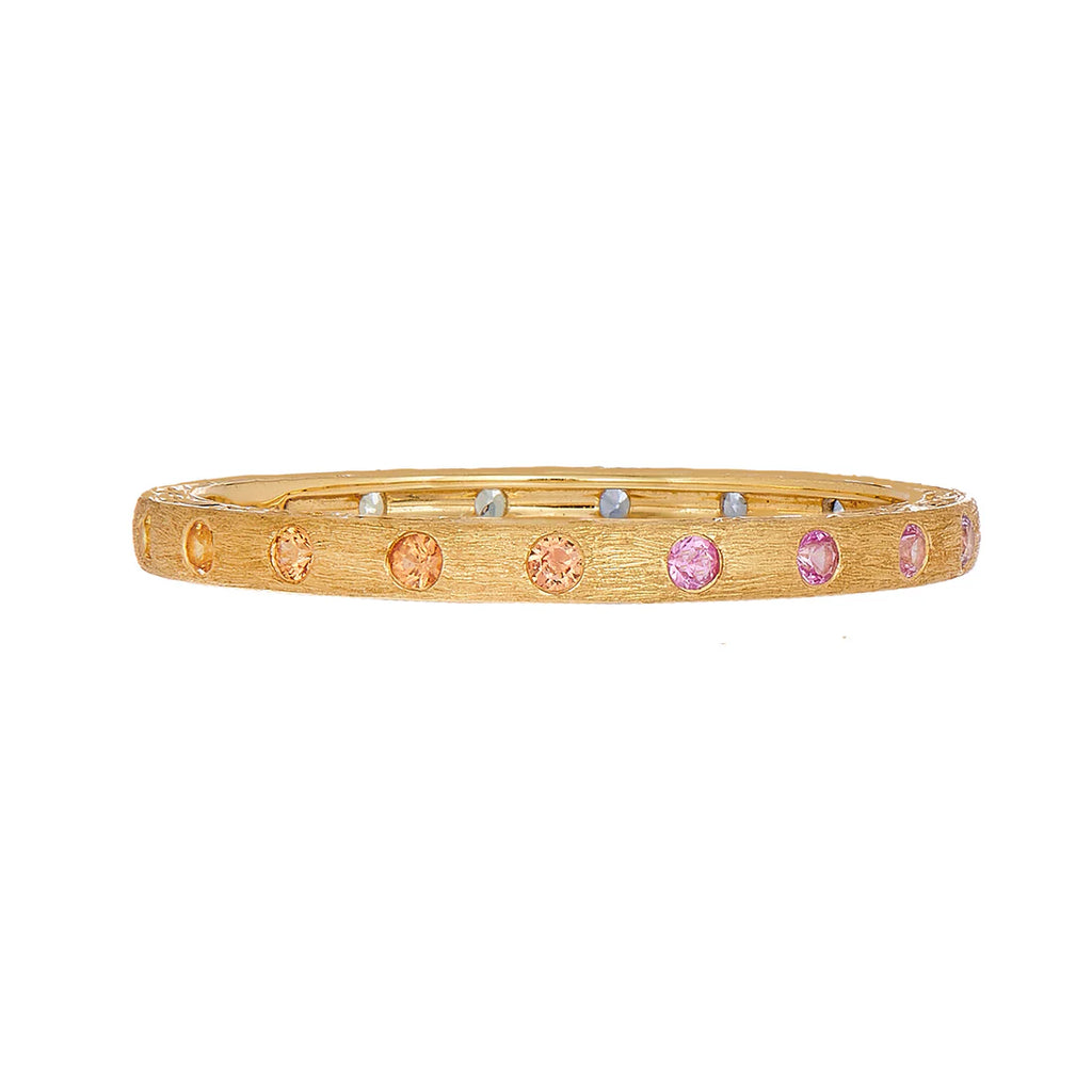 Rainbow Sapphire Dunes Band in Yellow Gold
