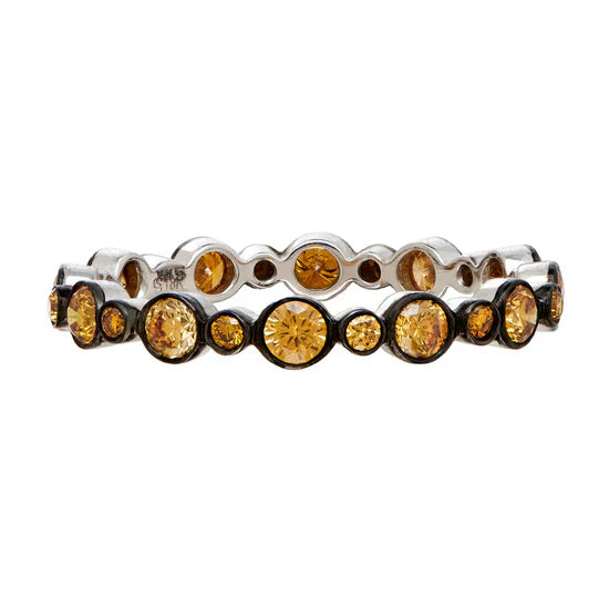 Aurelia Burnt Orange Diamond Band in Blackened Gold