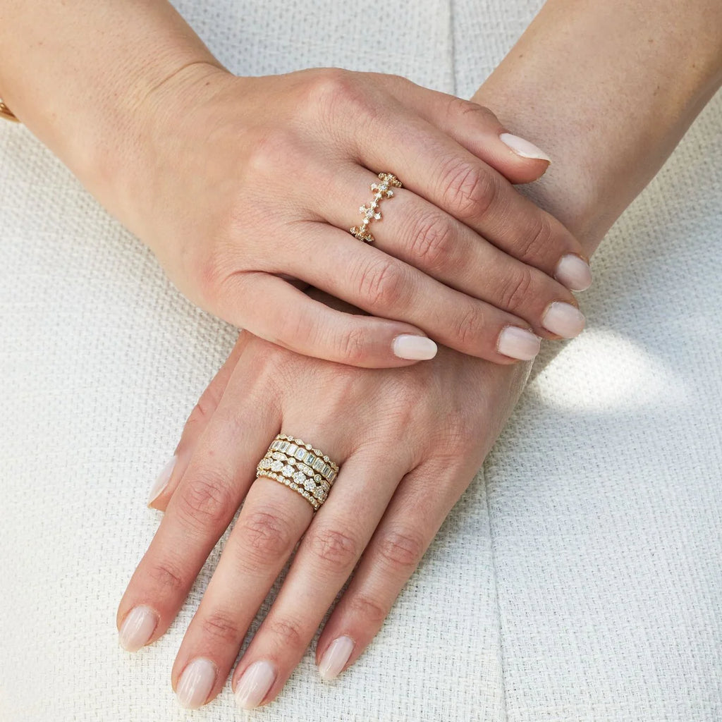 Kate White Diamond Band in Rose Gold