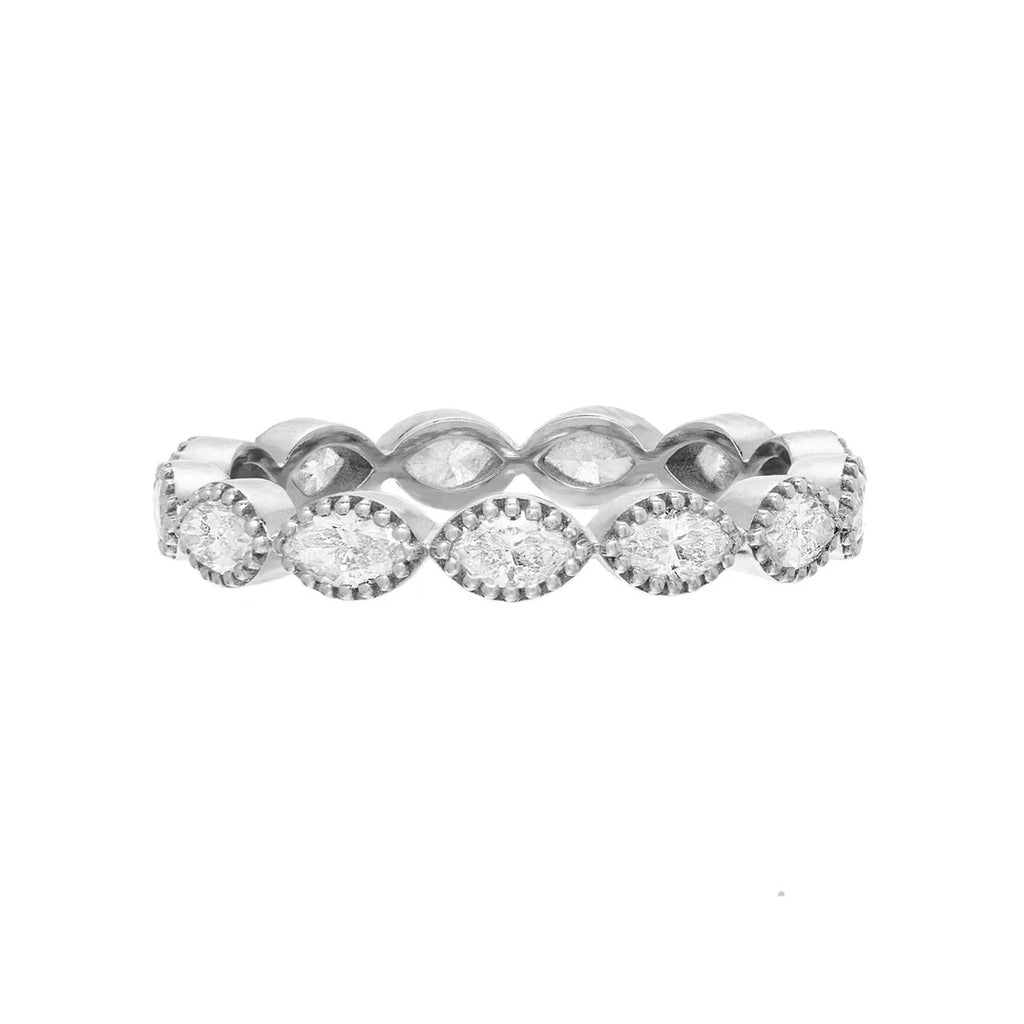 Maria White Diamond Band in White Gold