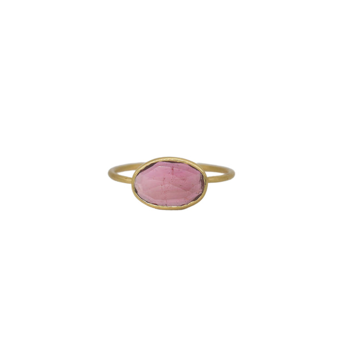 Pink Tourmaline Ring in Yellow Gold