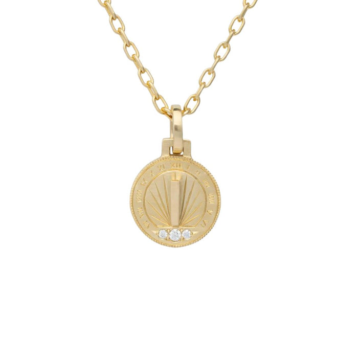 Grand Sundial Pendant in Yellow Gold