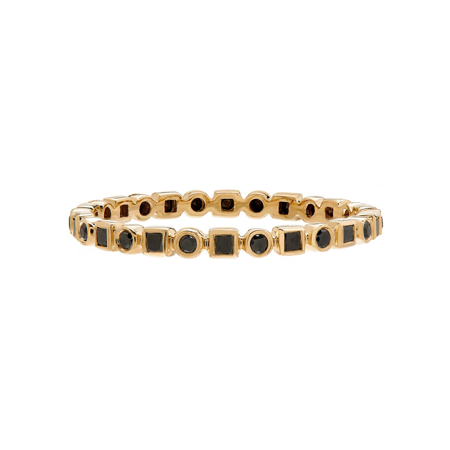 Kate Black Diamond Band in Yellow Gold