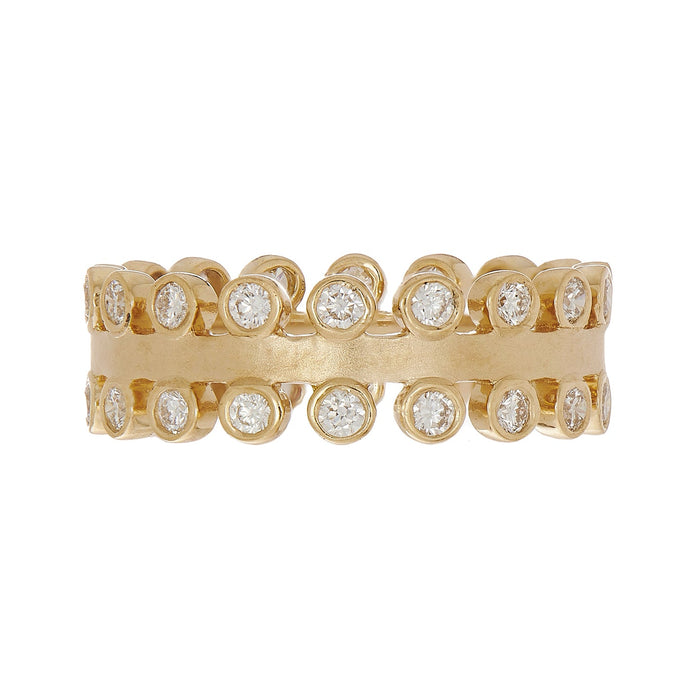 Mist White Diamond Band in Yellow Gold