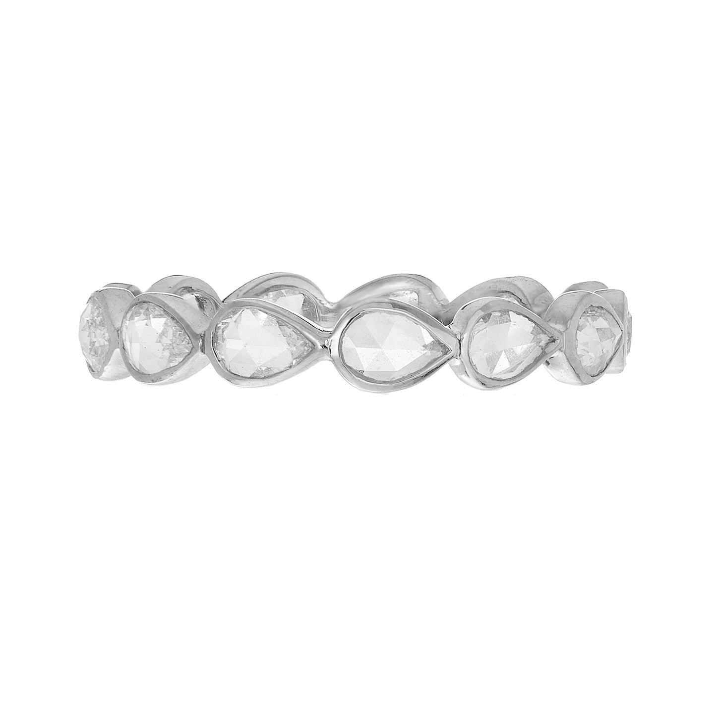 Anna White Diamond Band in Yellow Gold