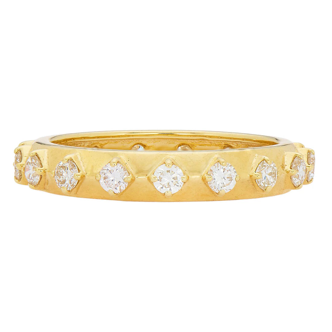 Margaux White Diamond Band in Yellow Gold