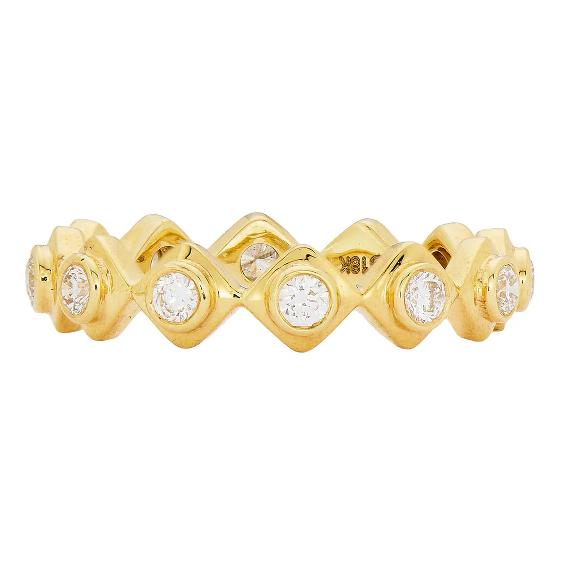 Gaby White Diamond Band in Yellow Gold