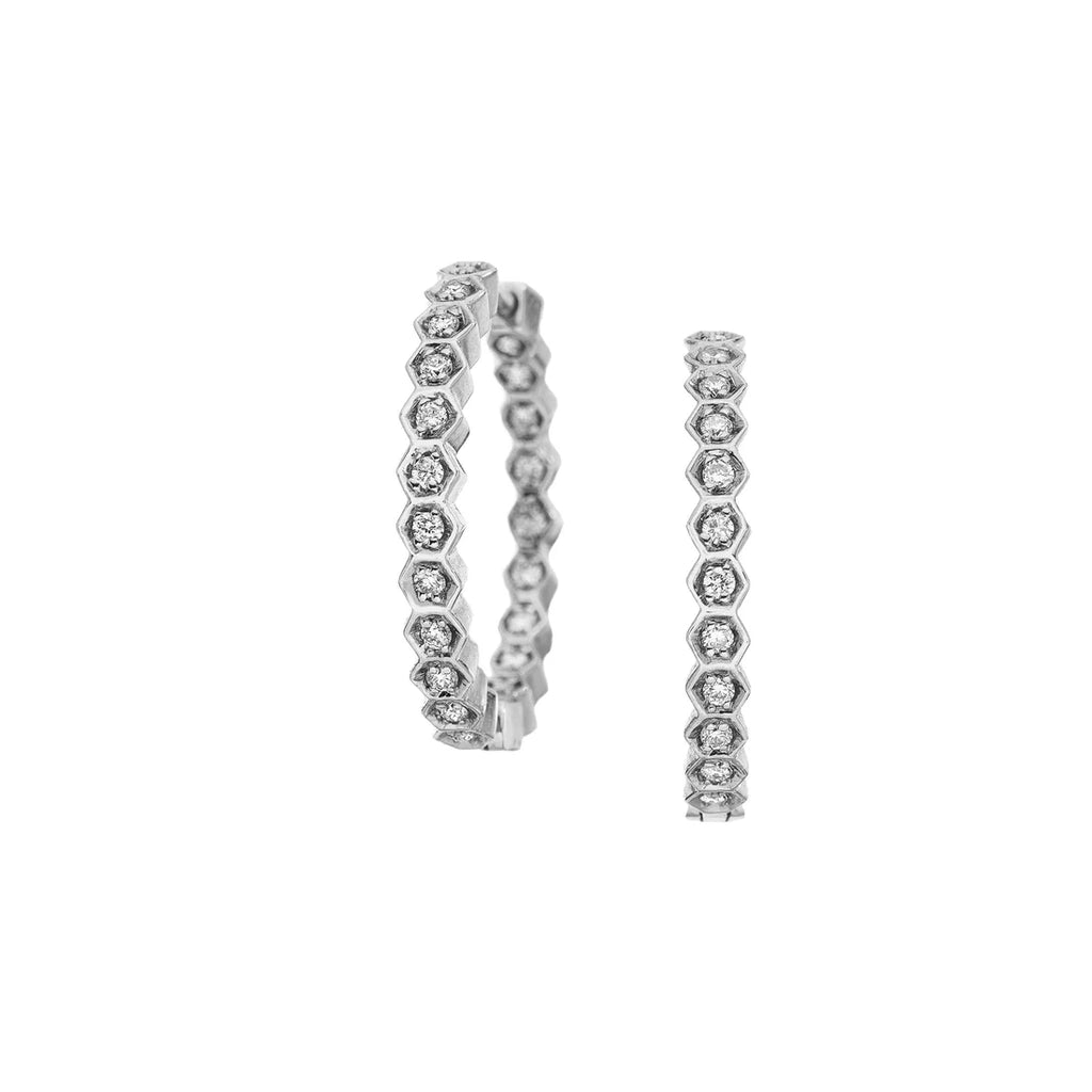 Regency White Diamond Hoops