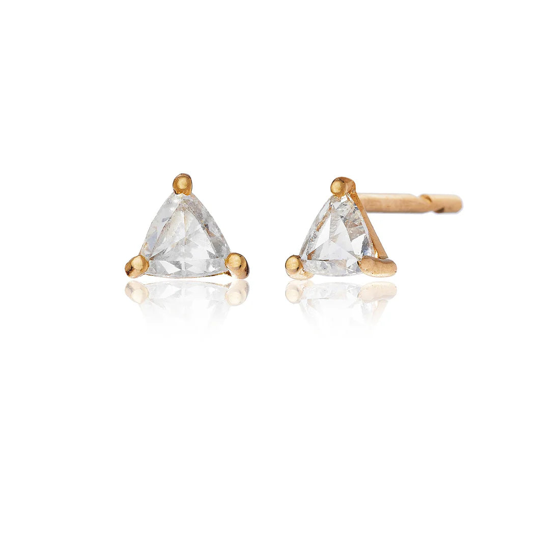 Taara White Diamond Studs in Yellow Gold