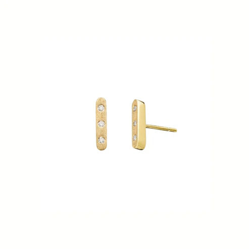 Dunes White Diamond Studs in Yellow Gold