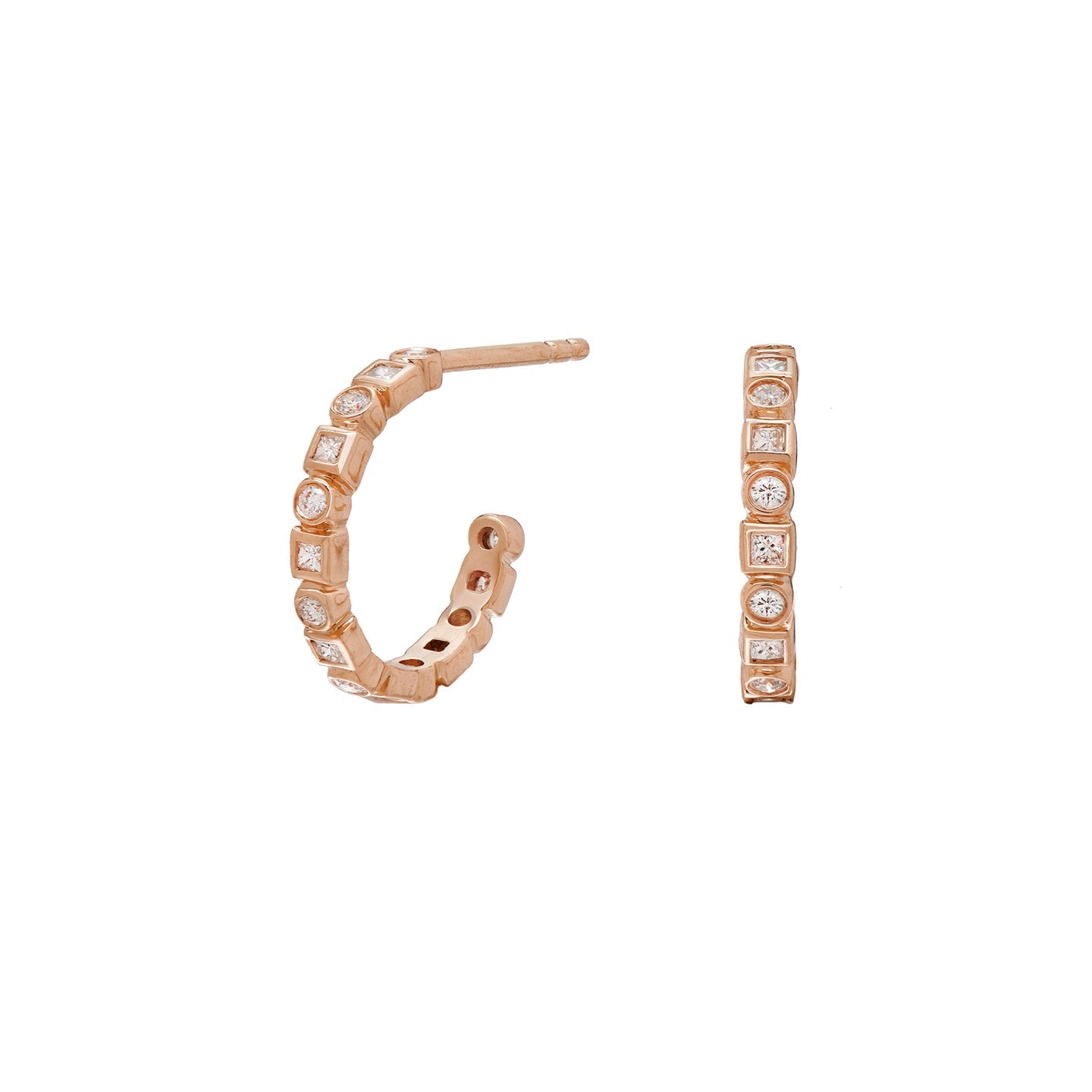 Kate White Diamond Huggies in Yellow Gold