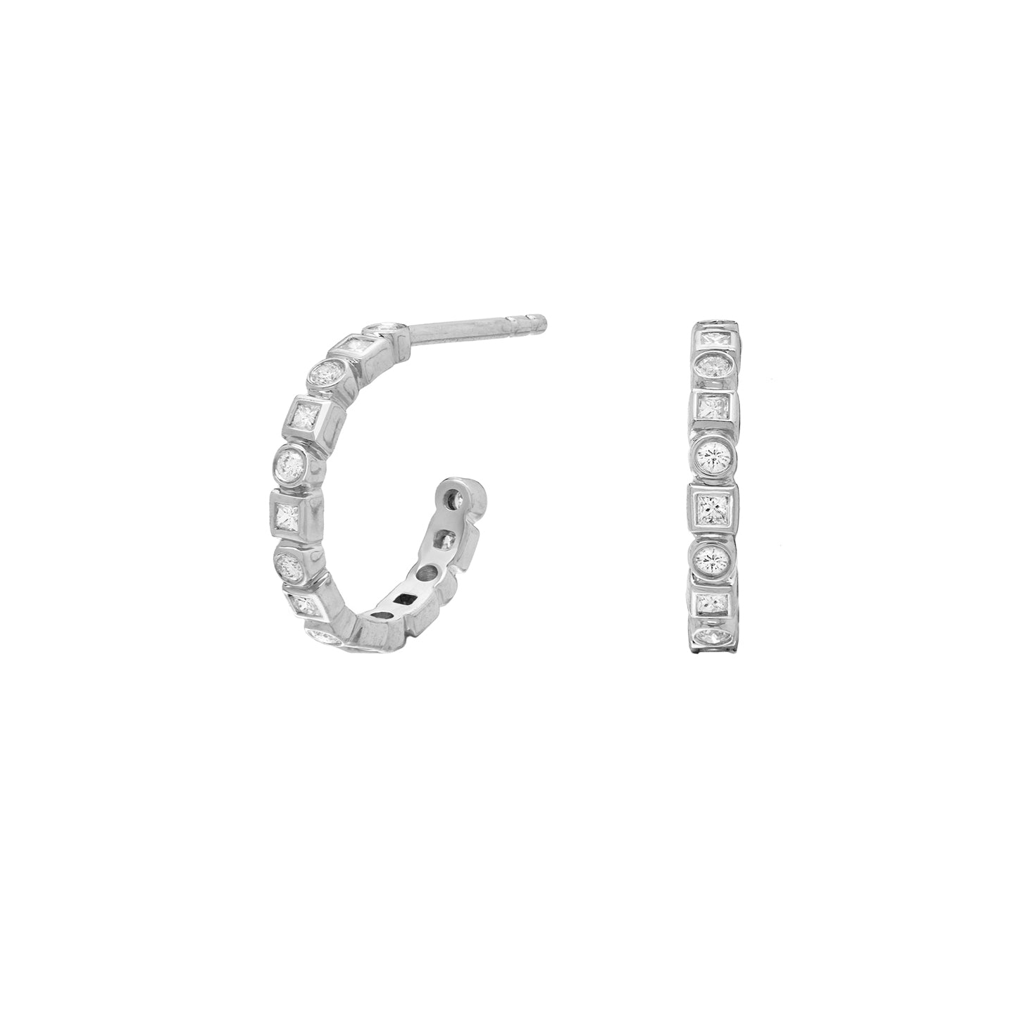 Kate White Diamond Huggies in Yellow Gold