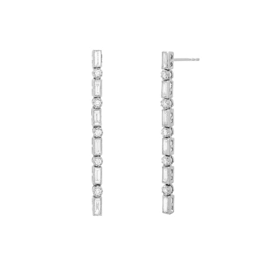 Lucy Diamond Earrings in White Gold