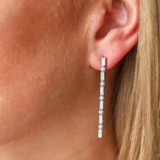 Lucy Diamond Earrings in White Gold