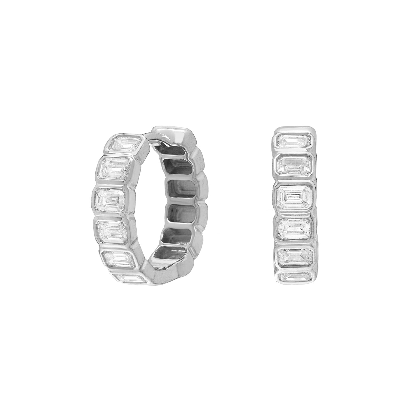 Nea White Diamond Huggies