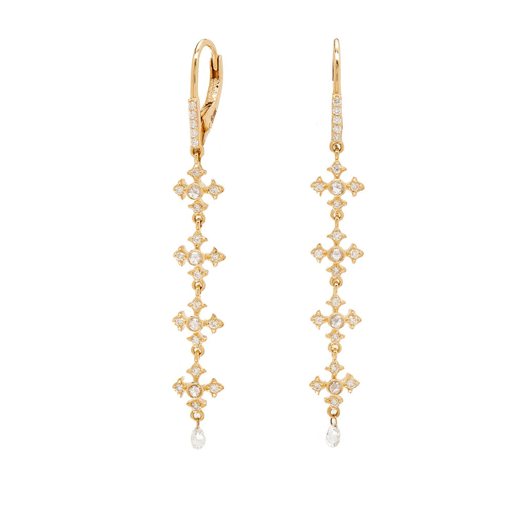 Arya White Diamond Linear Earrings