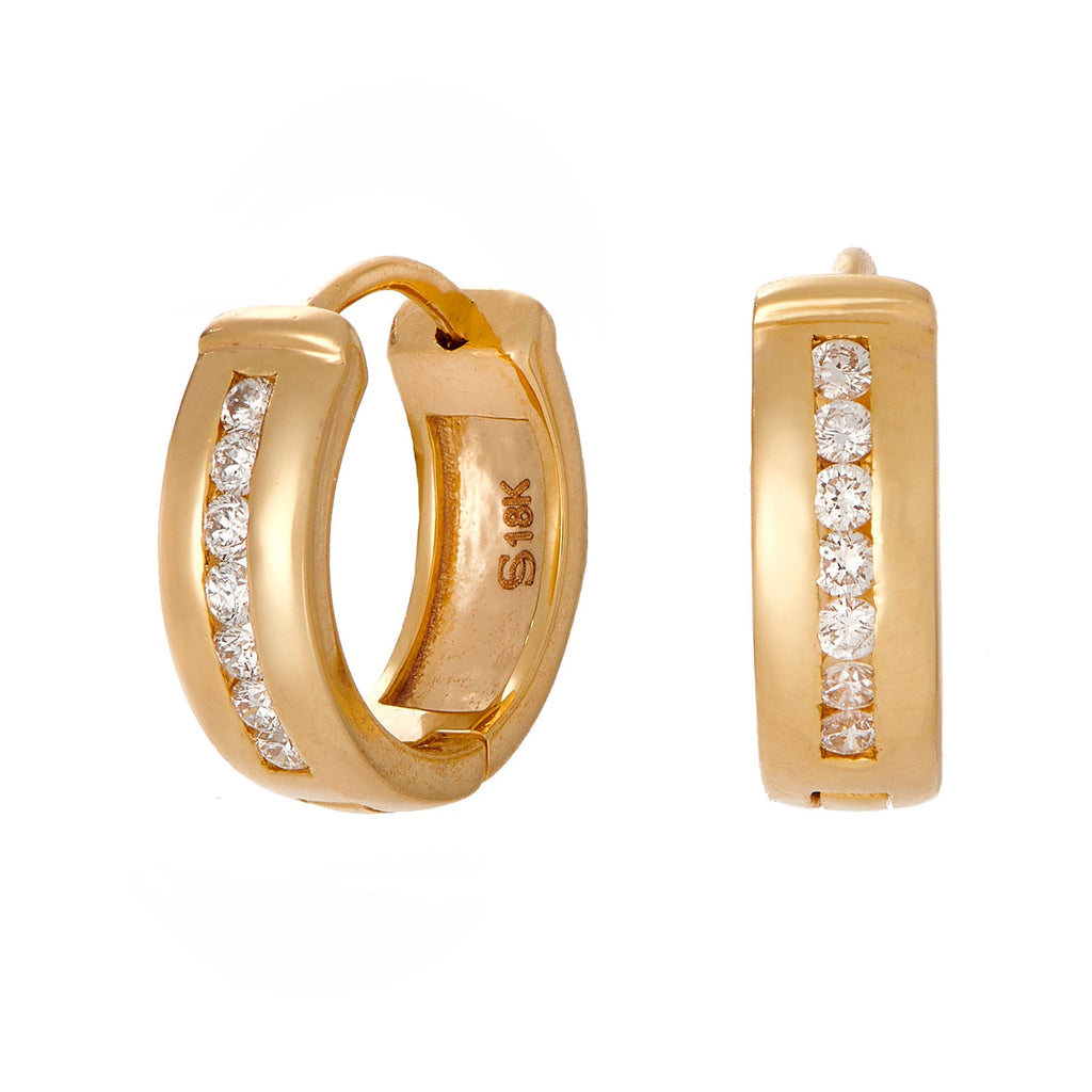 Nova White Diamond Huggies in Yellow Gold