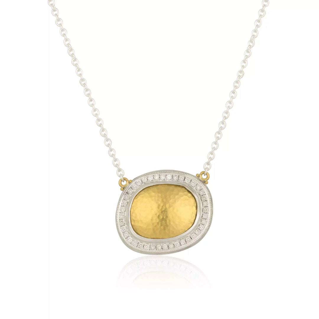 Reflections Necklace in Sterling Silver and Yellow Gold