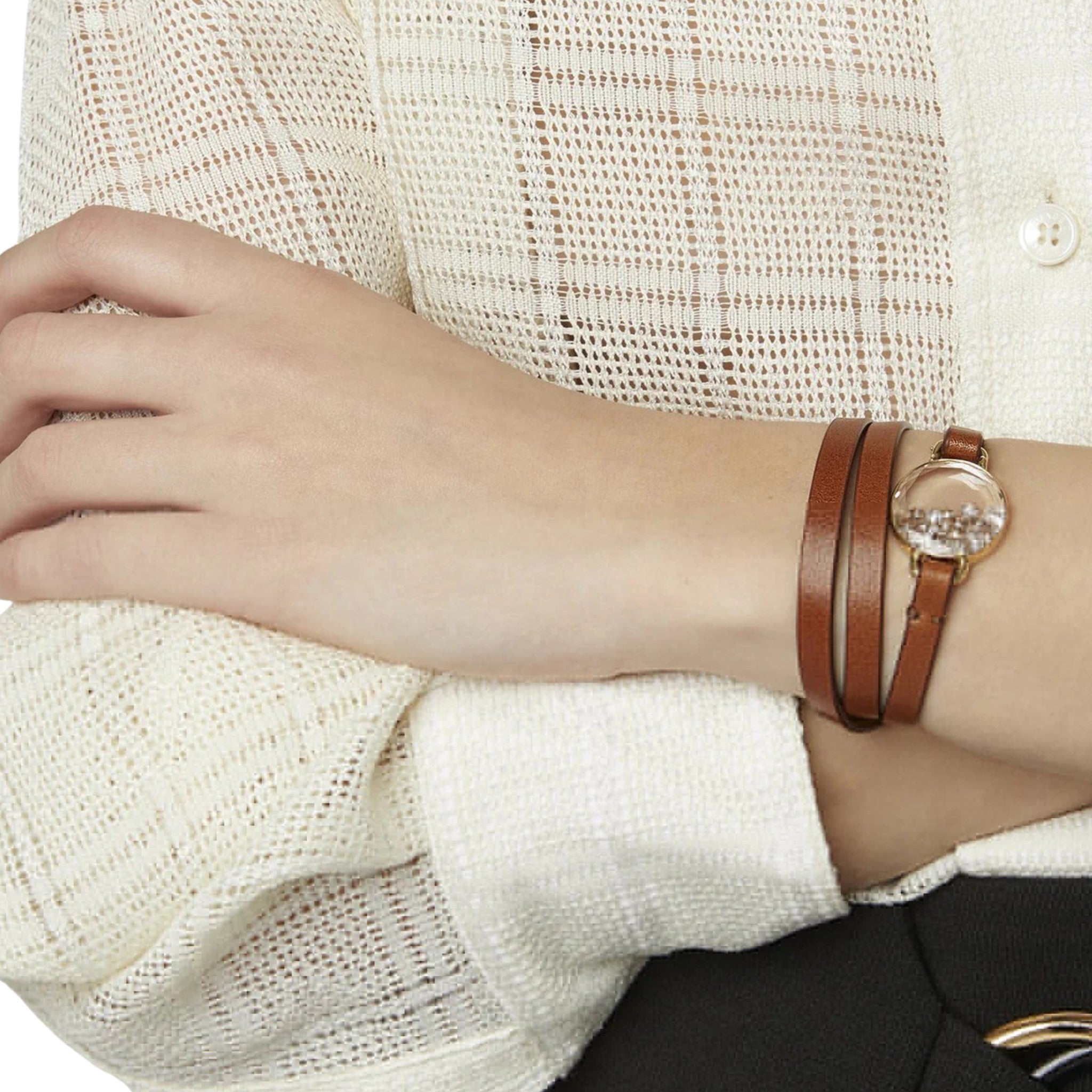Champagne Leather Bracelet