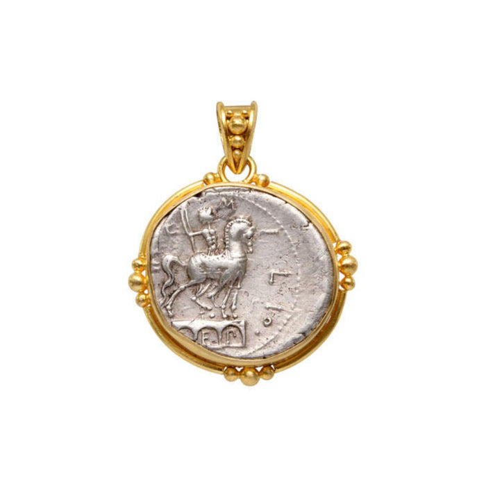Roman Republic Coin Pendant in Yellow Gold