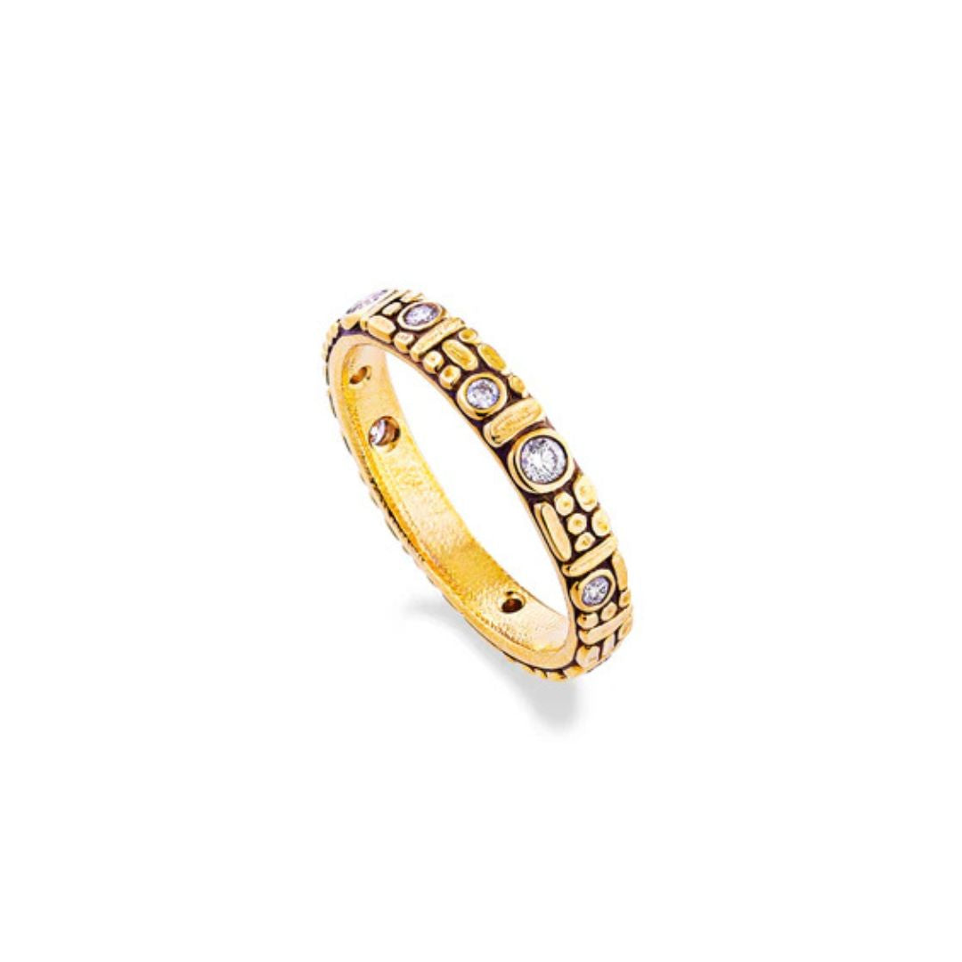 Diamond Mosaic Band in Yellow Gold