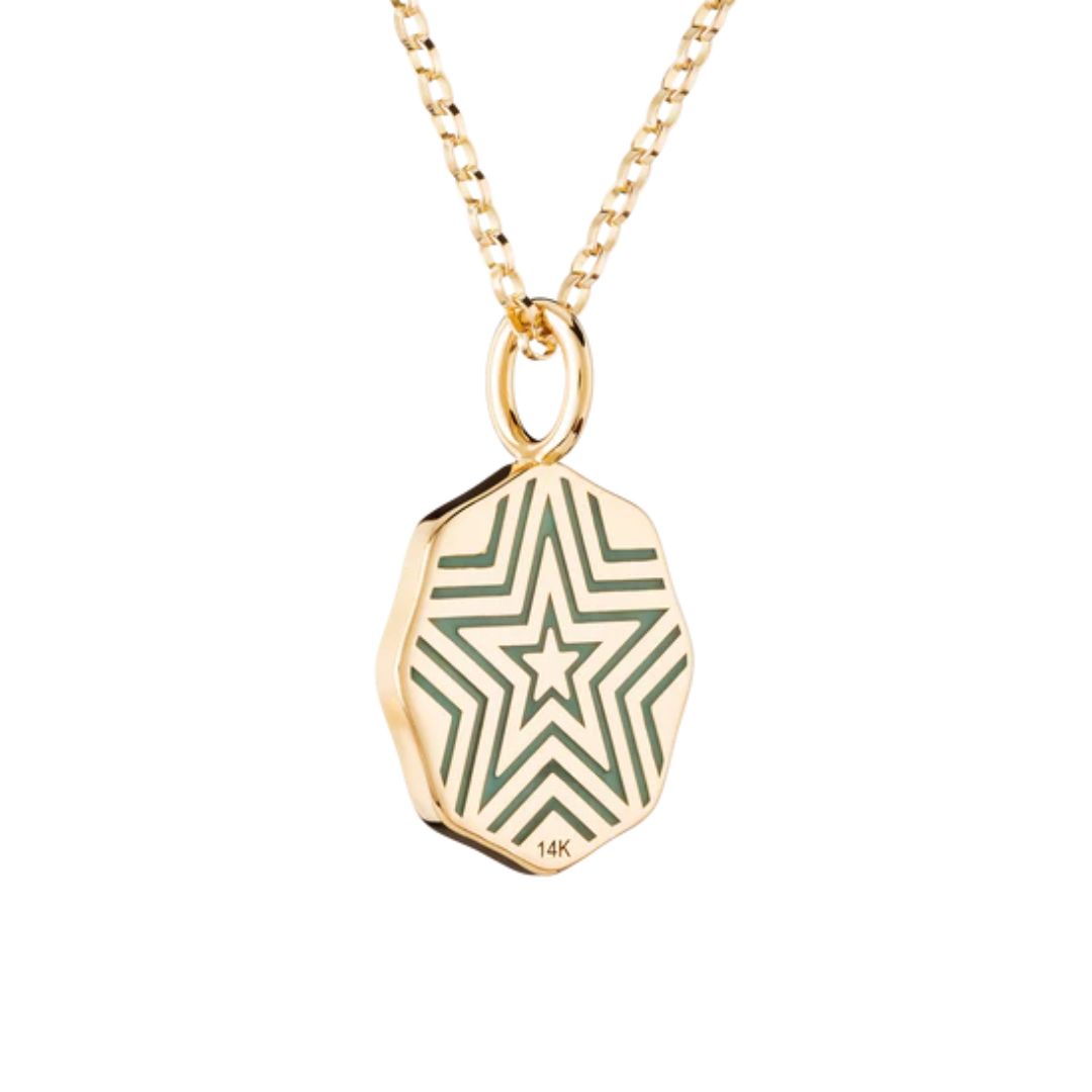 Large Peridot Porte Bonheur Charm in Yellow Gold