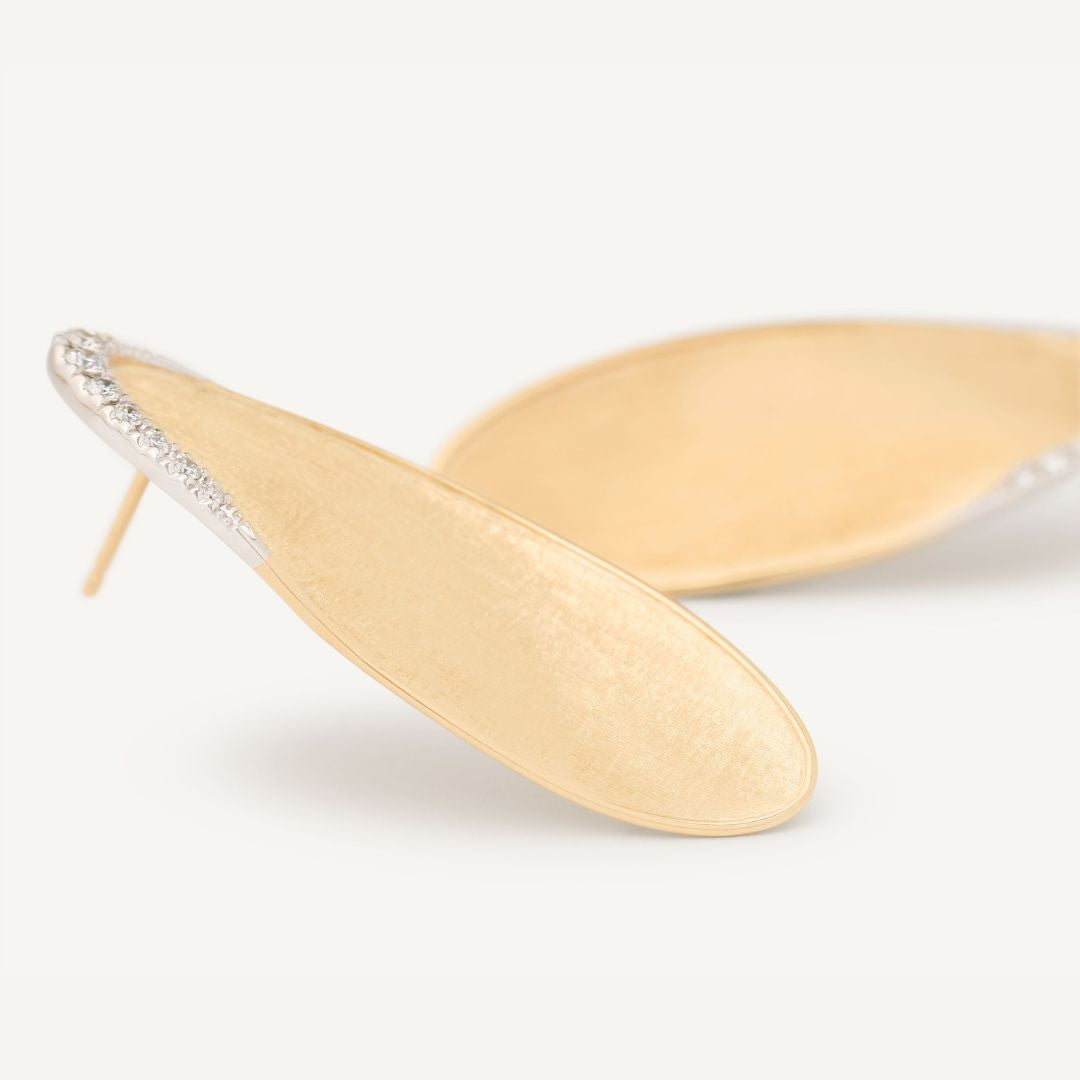 Lunaria Twist Diamond Earrings in Yellow Gold