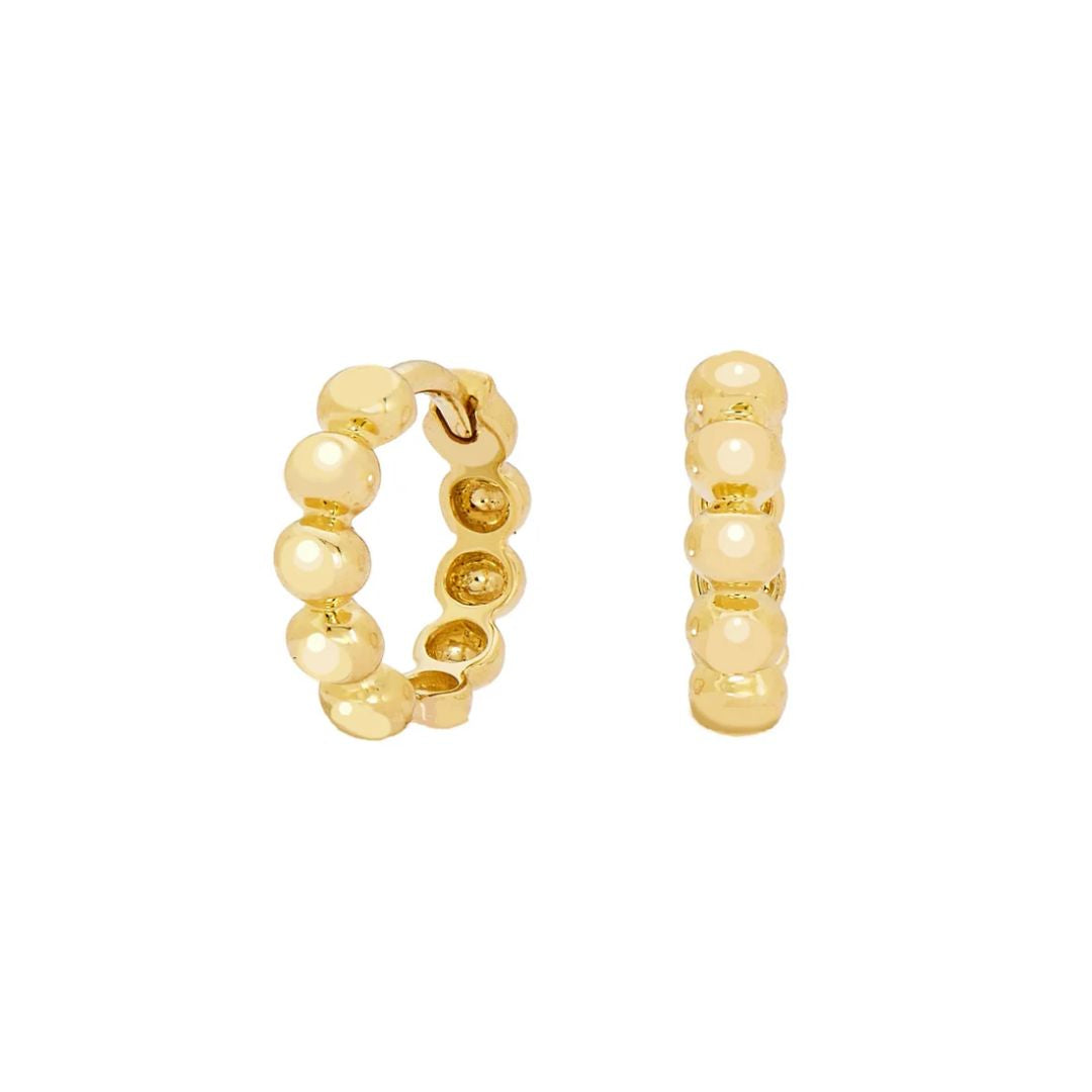 Bead Huggies in Yellow Gold
