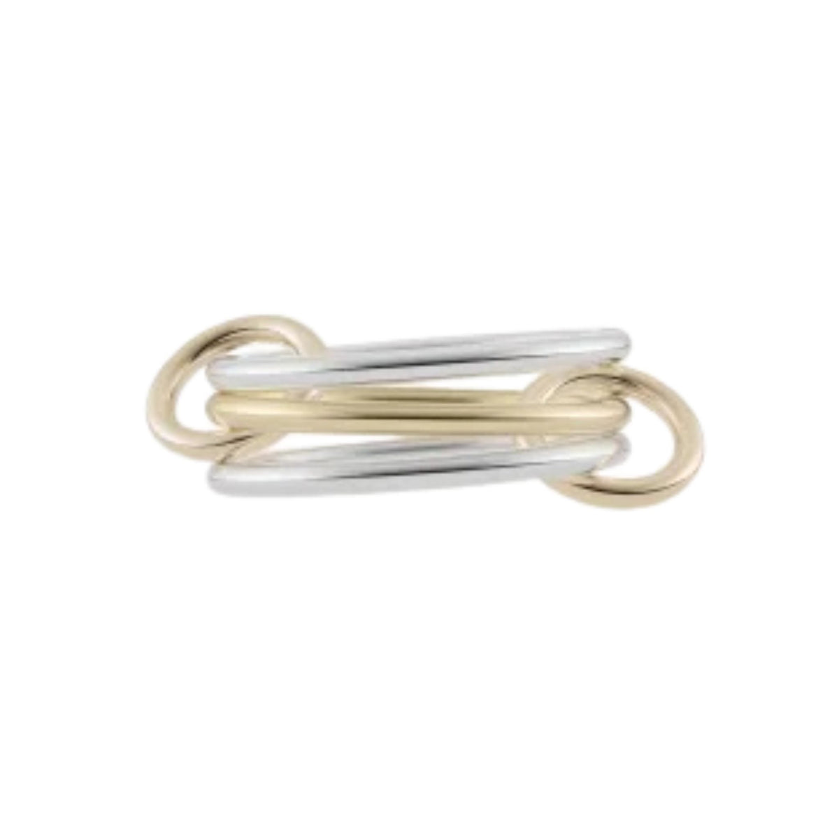 Solarium SY Stack in Sterling Silver and Yellow Gold