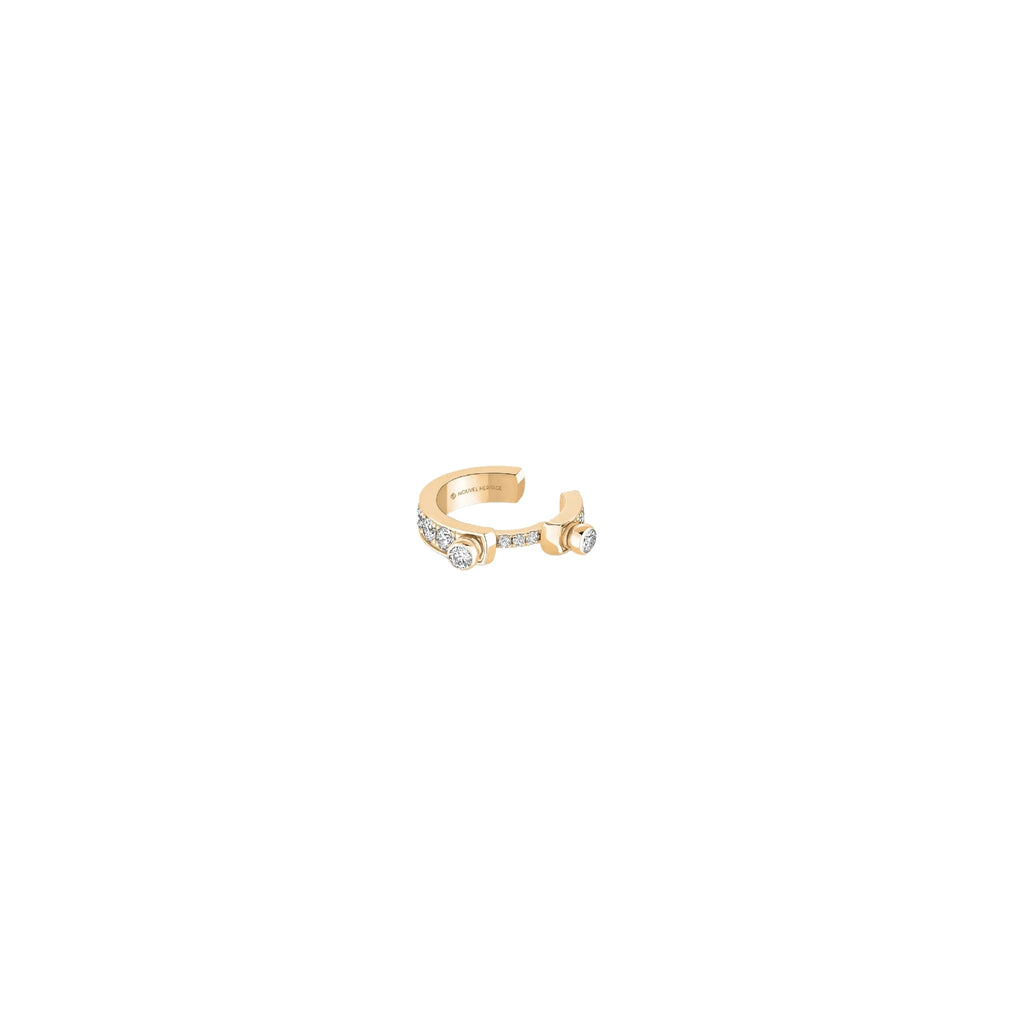 Eternity Tuxedo Single Ear Cuff in Yellow Gold