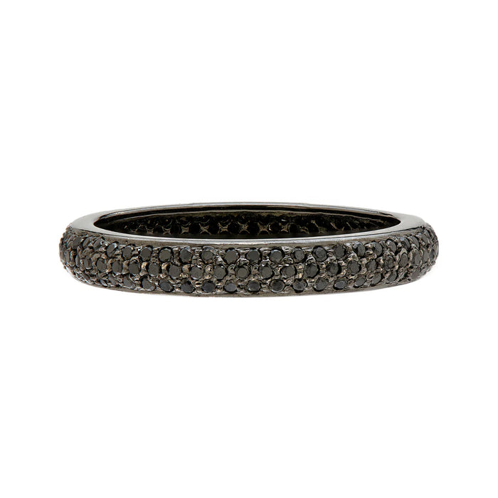 Tire Black Diamond Band in Blackened Gold