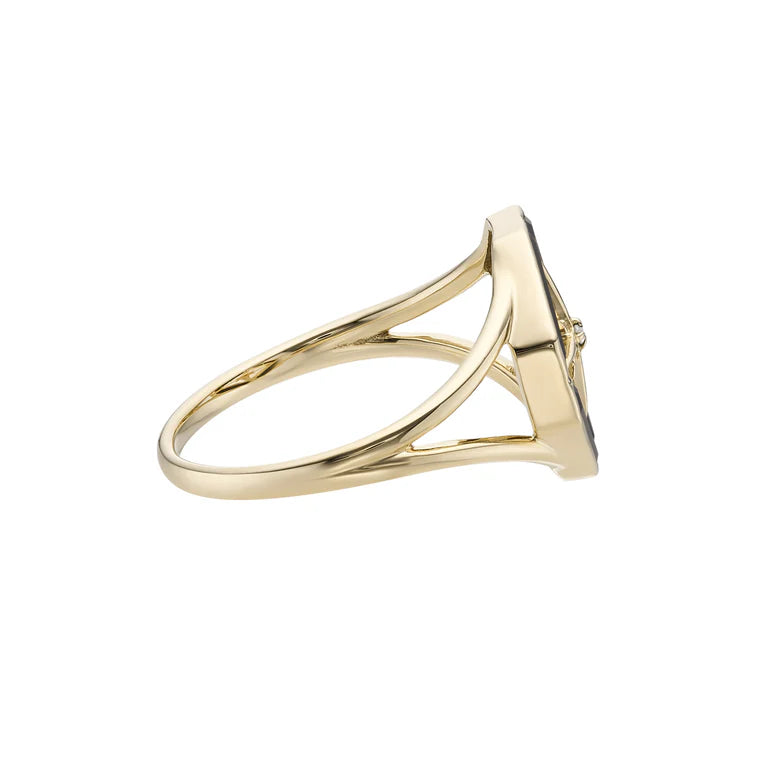 Astra Black Spinel Journey Ring in Yellow Gold
