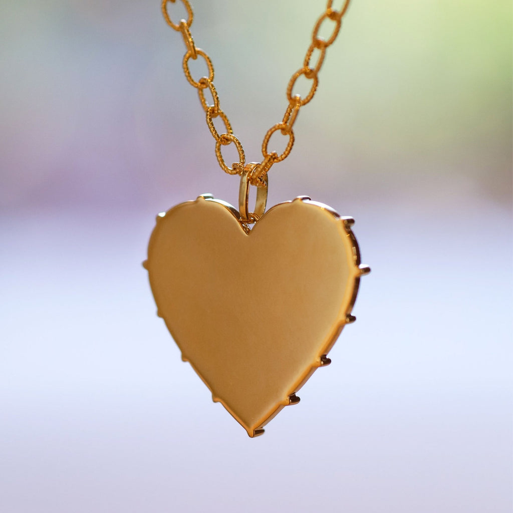 Confetti Small Heart Multi-Color Diamond Pendant in Yellow Gold