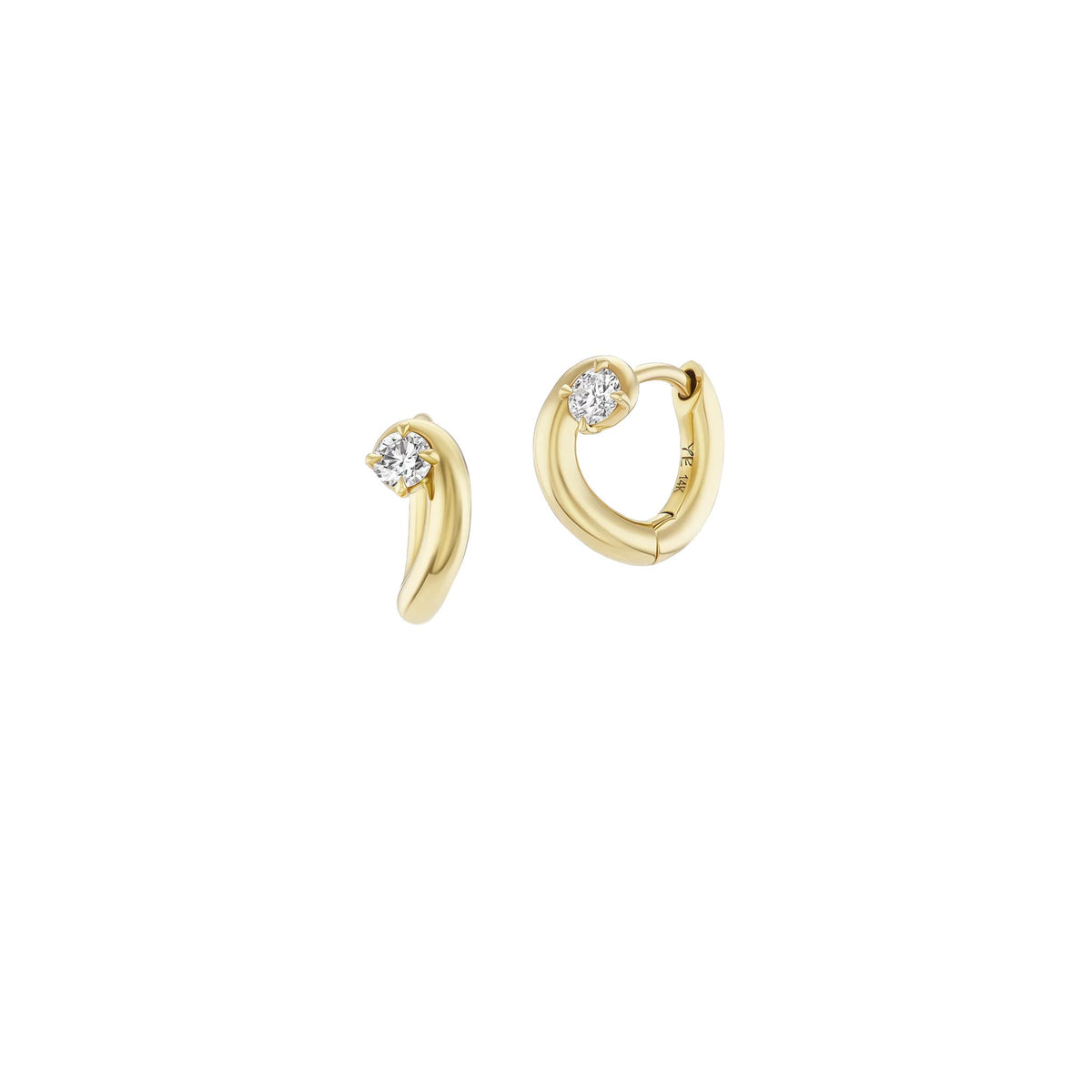 Petite Contour Huggies in Yellow Gold