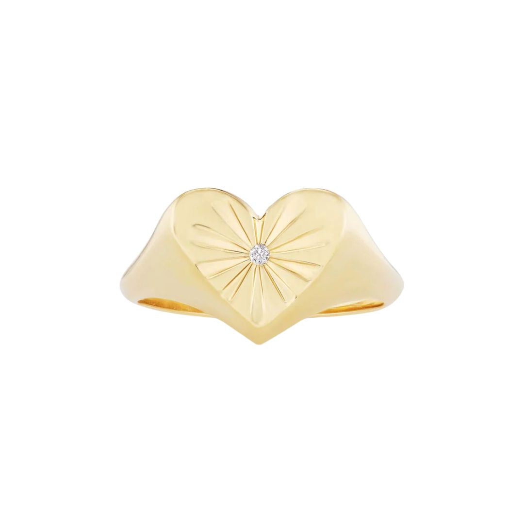 Heart Pinky Ring in Yellow Gold
