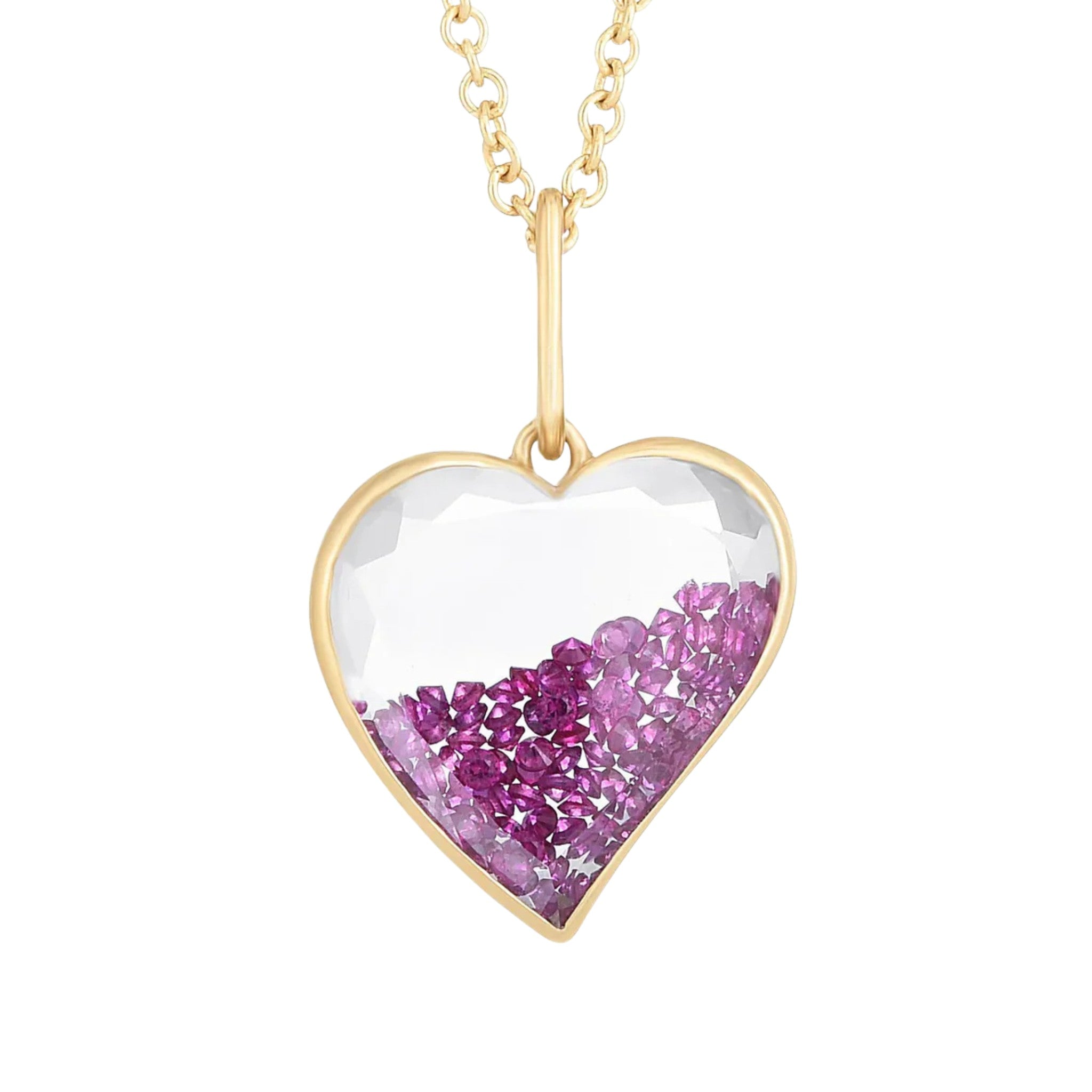Afago Heart Pendant in Yellow Gold