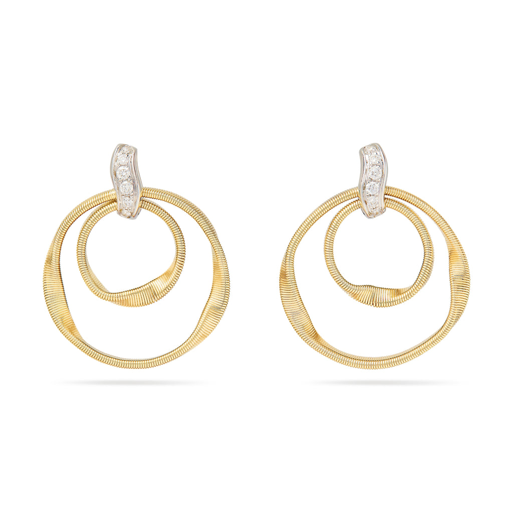 Marrakech Diamond Earrings in Yellow Gold and White Gold